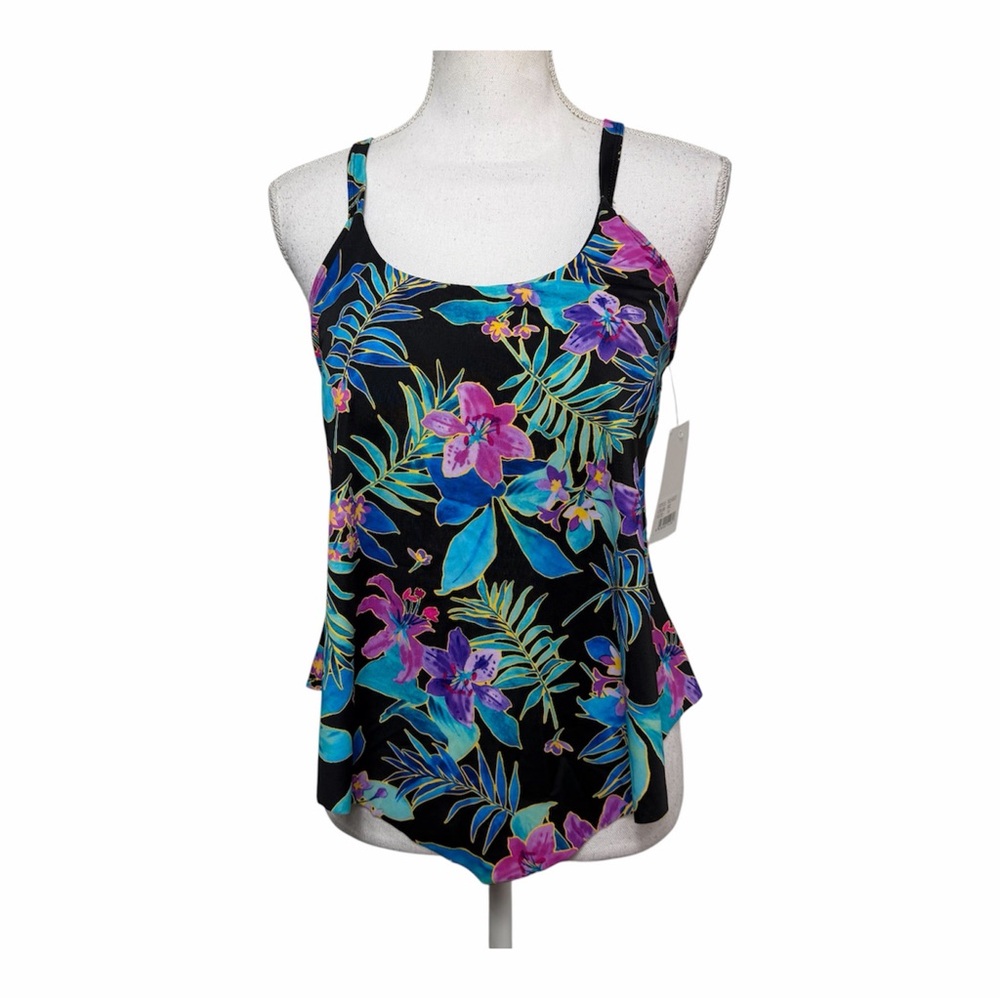 Fullfitall Tropical Print Tankini Swimsuit Set Size 14 NWT